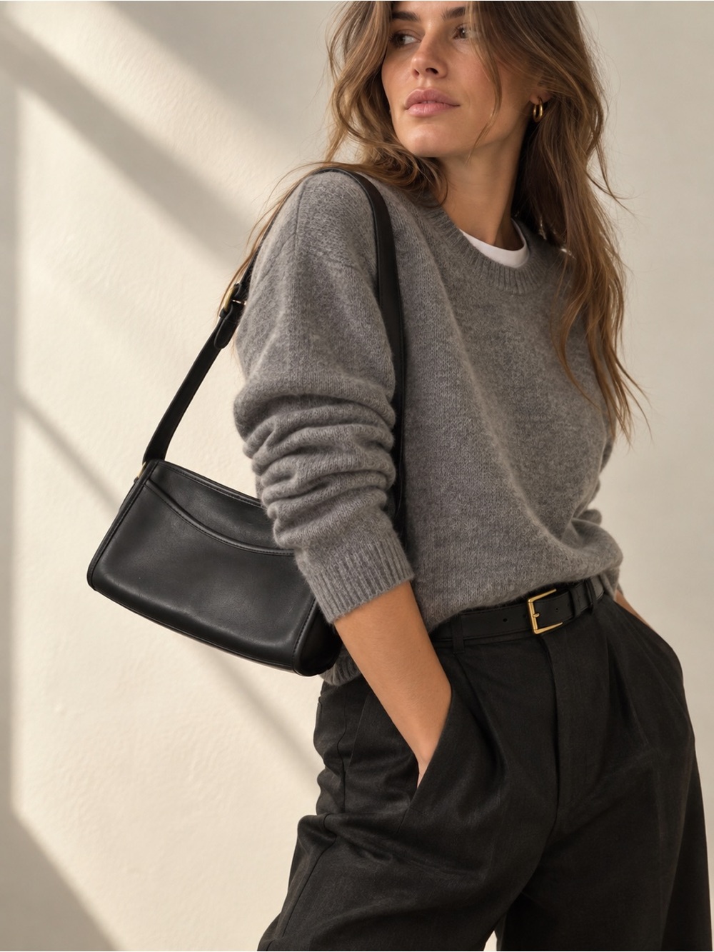 Vintage Coach 9944 Glove-Tanned Leather Black Shoulder Bag